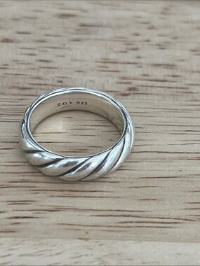 David Yurman Sterling Silver Twisted Band Ring - 8-6mm